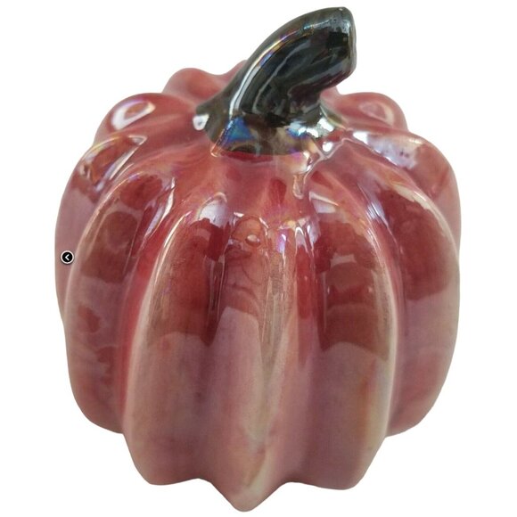 Pearlized Decorative Harvest Red Ceramic Pumpkins Décor Set Of 3 - Picture 2 of 7